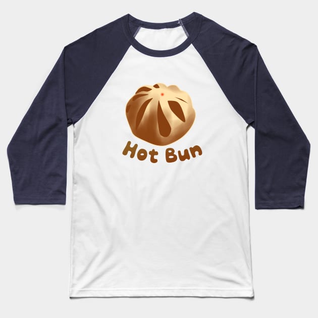 Chinese Hot Meat Bun Design by Creampie Baseball T-Shirt by CreamPie